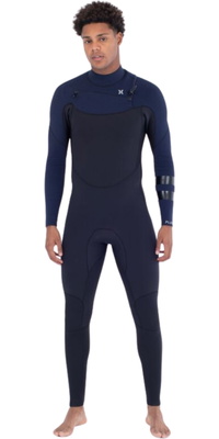 2025 Hurley Mens Plus Sleeve Texture 4/3mm Chest Zip Wetsuit MFS0014403 - Total Eclipse